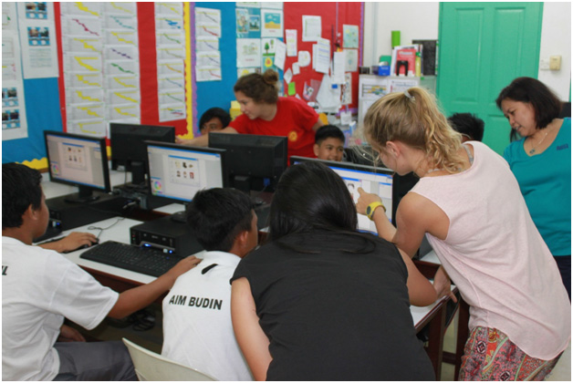 ICT class session for the student boys.