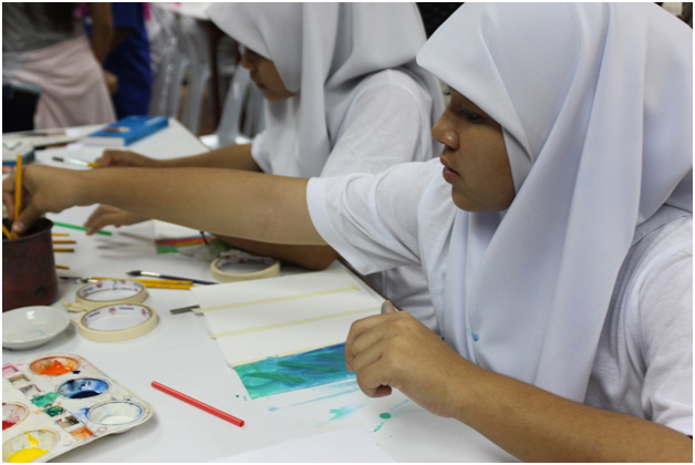 Student’s arts training session.