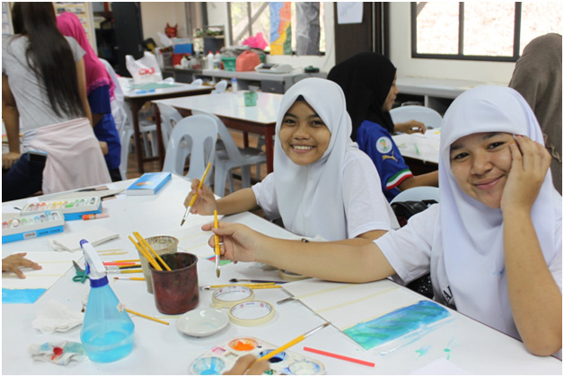 Student’s arts training session.